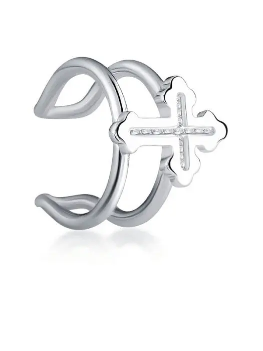 Серьги каффы из серебра вид 1