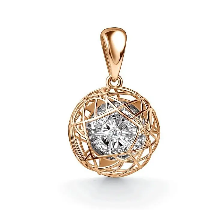 Подвеска декоративная из комбинированного золота