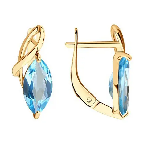 Серьги с английским замком из красного золота