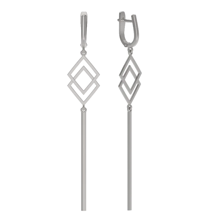 Серьги подвесные из серебра