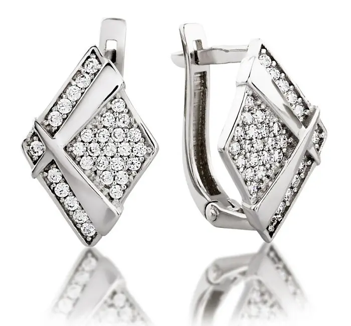 Серьги с английским замком из серебра