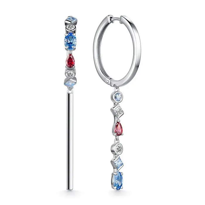 Серьги подвесные из серебра