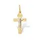 Подвеска крест из комбинированного золота