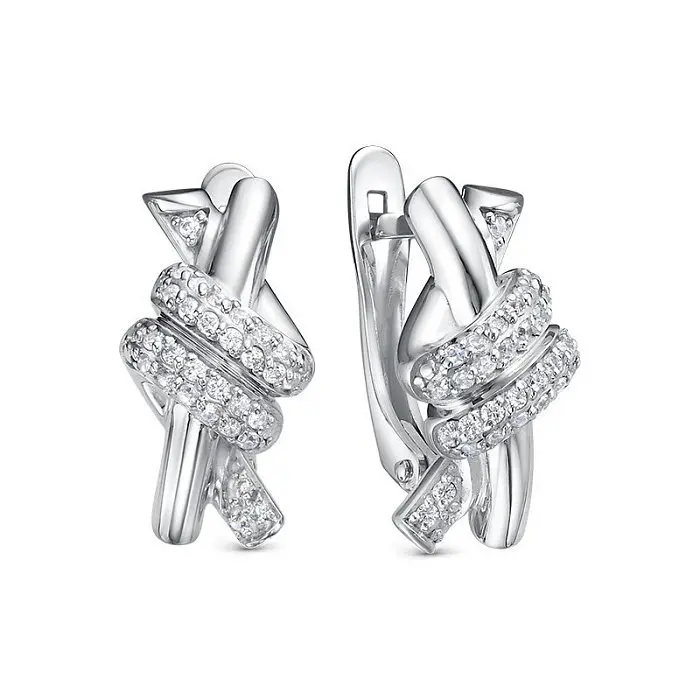 Серьги с английским замком из серебра