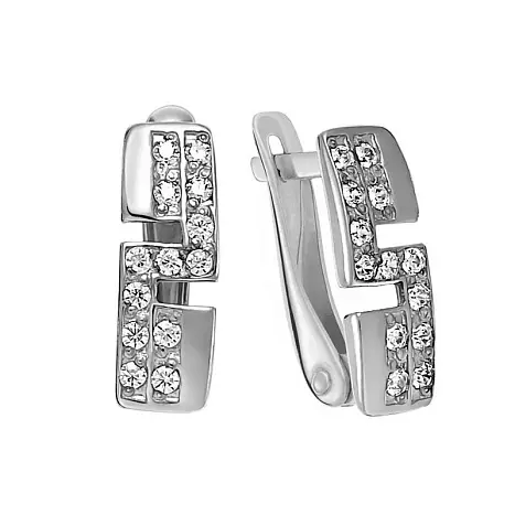 Серьги с английским замком из серебра