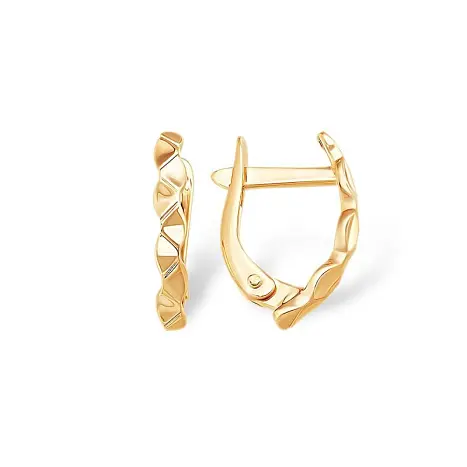 Серьги с английским замком из красного золота