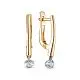 Серьги подвесные из комбинированного золота
