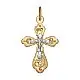 Подвеска крест из комбинированного золота