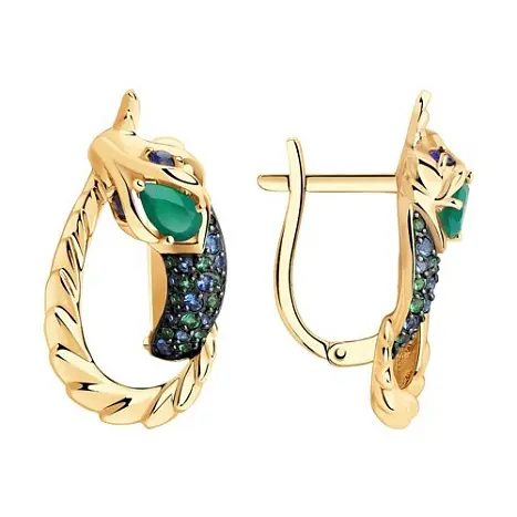 Серьги с английским замком из красного золота