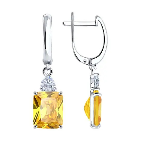 Серьги подвесные из серебра