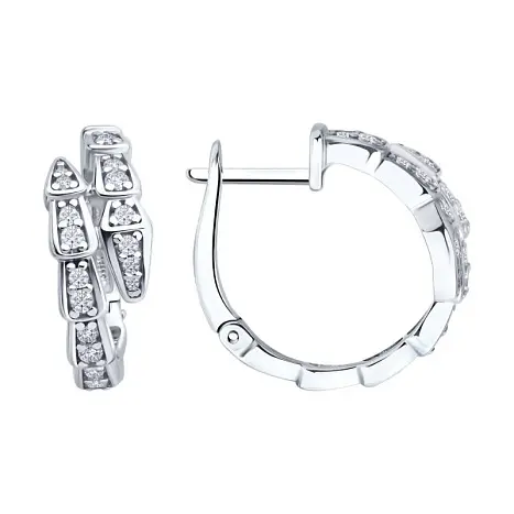 Серьги с английским замком из серебра