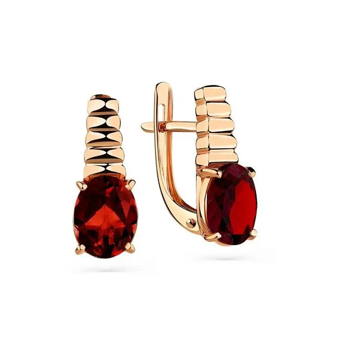 Серьги с английским замком из красного золота