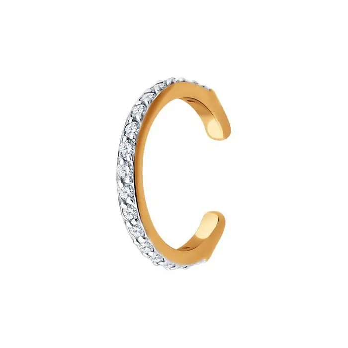 Серьги одиночные из красного золота