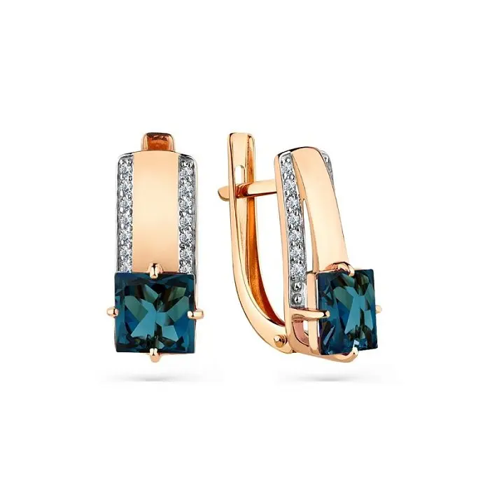 Серьги с английским замком из красного золота