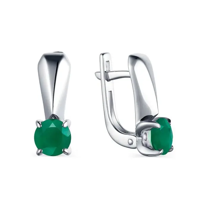 Серьги с английским замком из серебра