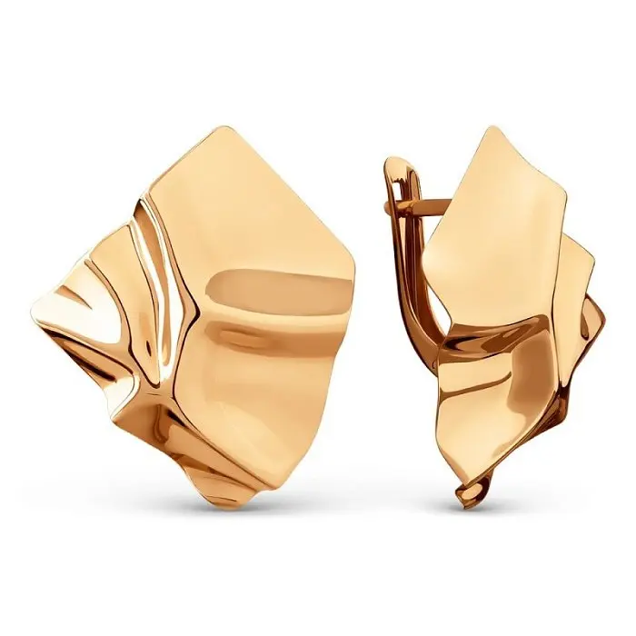 Серьги с английским замком из красного золота