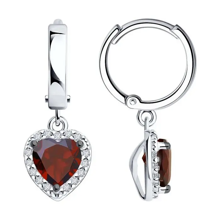 Серьги подвесные из серебра