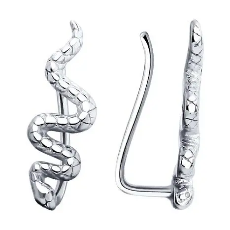 Серьги зажимы из серебра