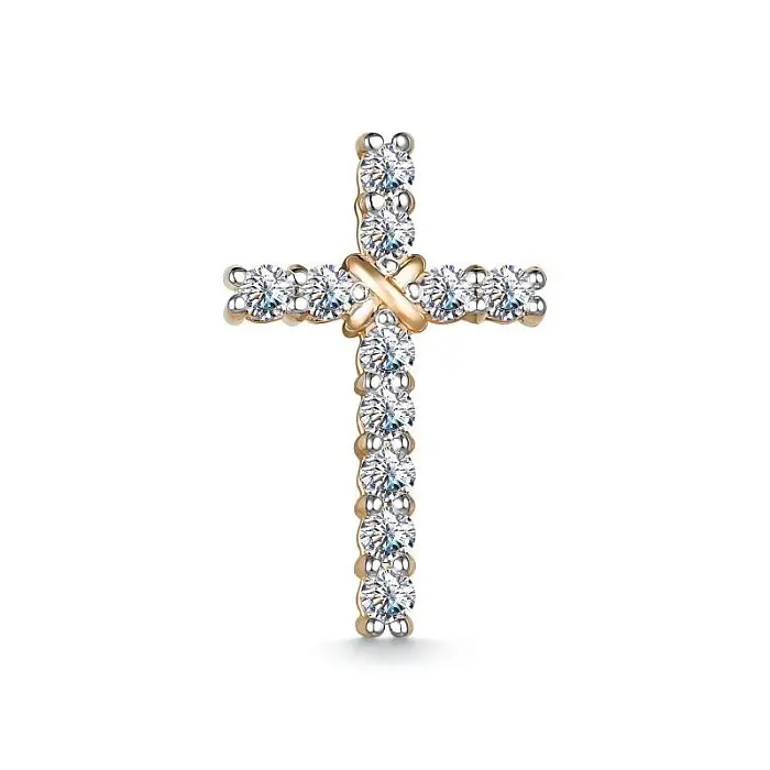 Подвеска декоративный крест из красного золота