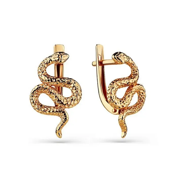 Серьги с английским замком из красного золота