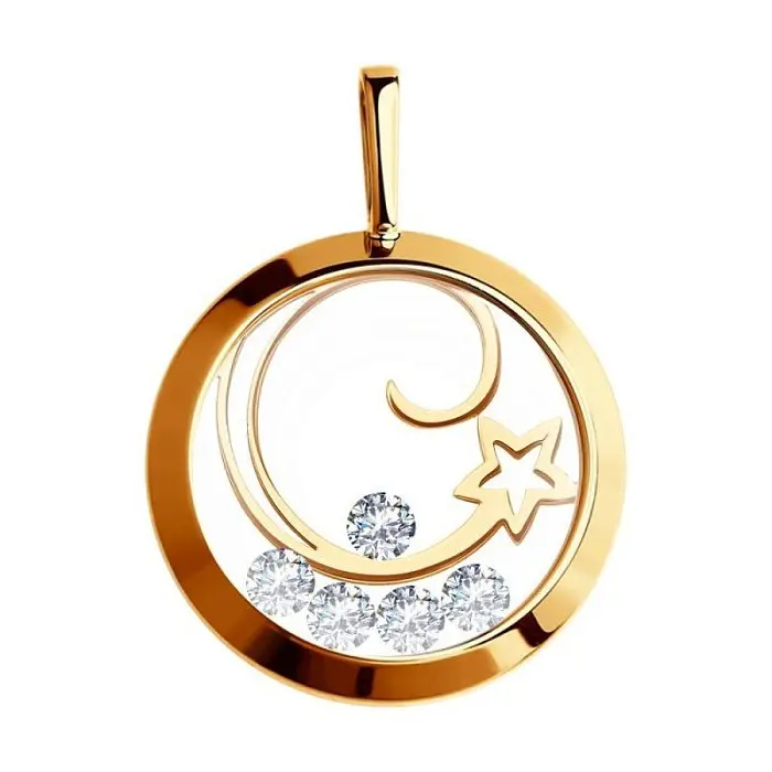 Подвеска декоративная из красного золота