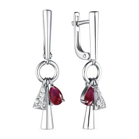 Серьги подвесные из серебра