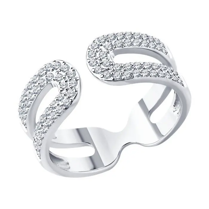 Кольцо декоративное из белого золота