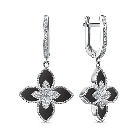 Серьги подвесные из серебра