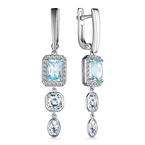 Серьги подвесные из серебра