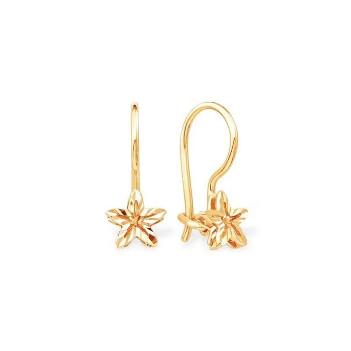 Серьги детские из красного золота