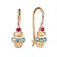 Серьги детские из красного золота