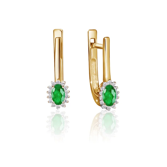 Серьги с английским замком из красного золота