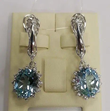Серьги подвесные из серебра