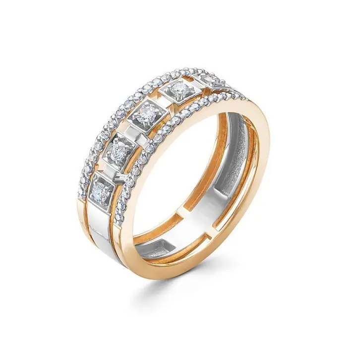 Кольцо декоративное из комбинированного золота