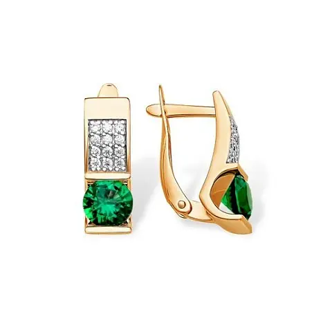 Серьги с английским замком из красного золота