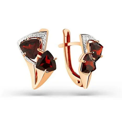 Серьги с английским замком из красного золота