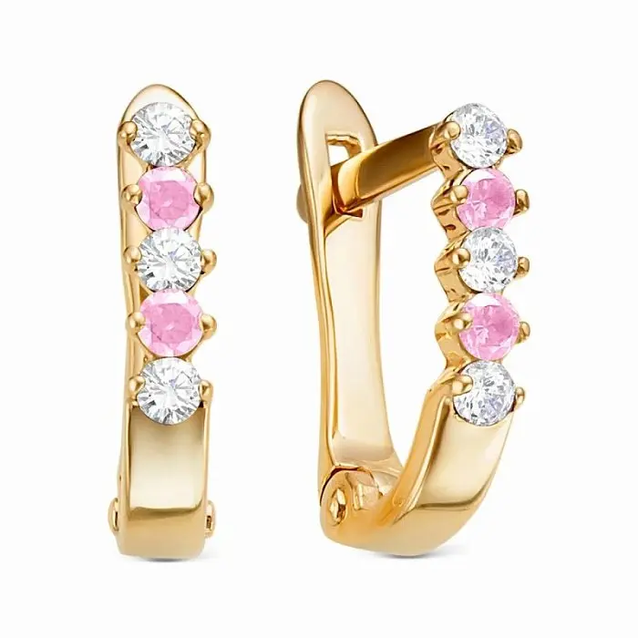 Серьги детские из красного золота