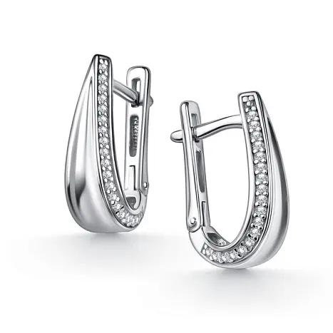 Серьги с английским замком из серебра