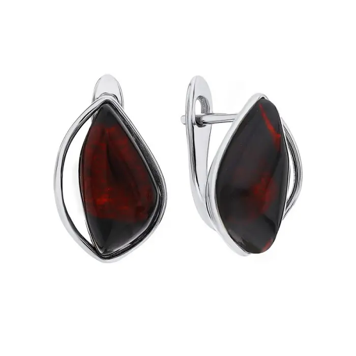 Серьги с английским замком из серебра