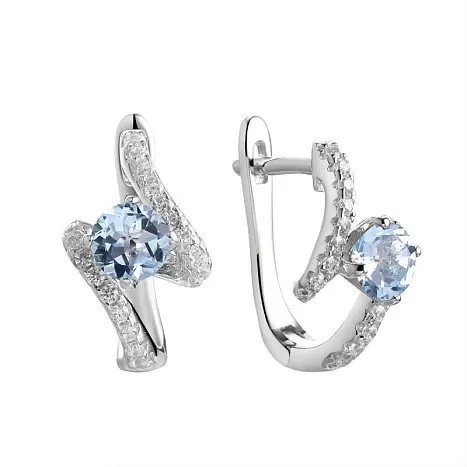 Серьги с английским замком из серебра