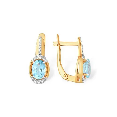 Серьги с английским замком из красного золота