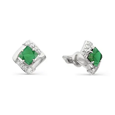 Серьги пуссеты из серебра