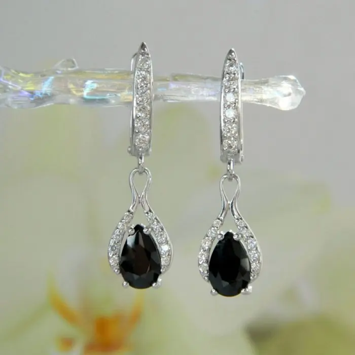 Серьги подвесные из серебра