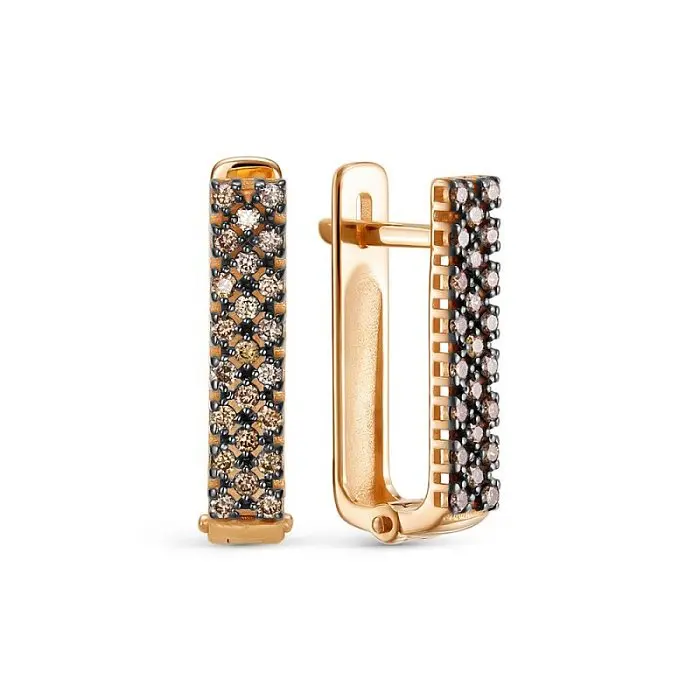 Серьги с английским замком из красного золота