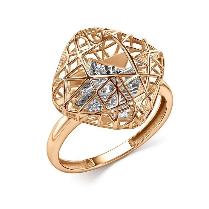 Кольцо декоративное из комбинированного золота