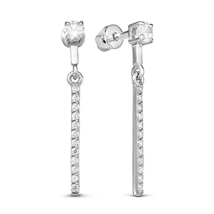 Серьги подвесные из серебра