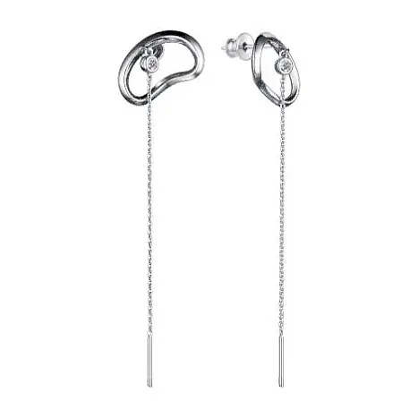 Серьги подвесные из серебра