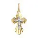 Подвеска крест из комбинированного золота