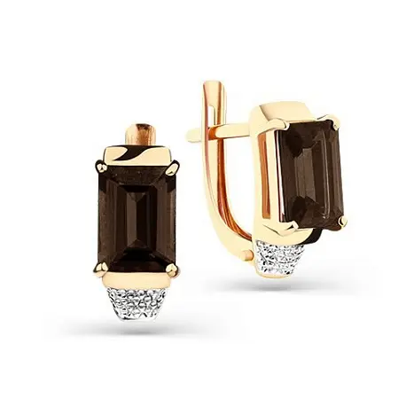 Серьги с английским замком из красного золота