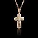 Подвеска крест из комбинированного золота